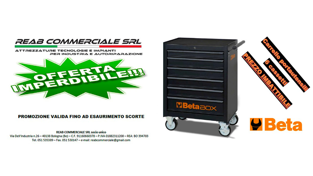 OFFERTA CARRELLO PORTA UTENSILI 6 CASSETTI BETA